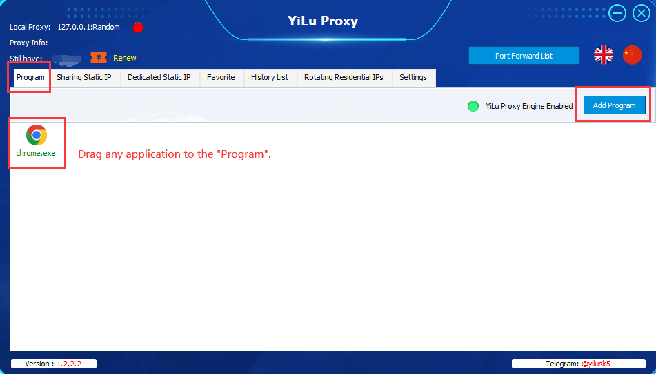 Computer and phone use YiLu Proxy at the same time